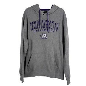 Texas Christian University TCU Colosseum Gray Embroidered Hoodie‎ Mens XXL NEW